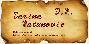 Darina Matunović vizit kartica